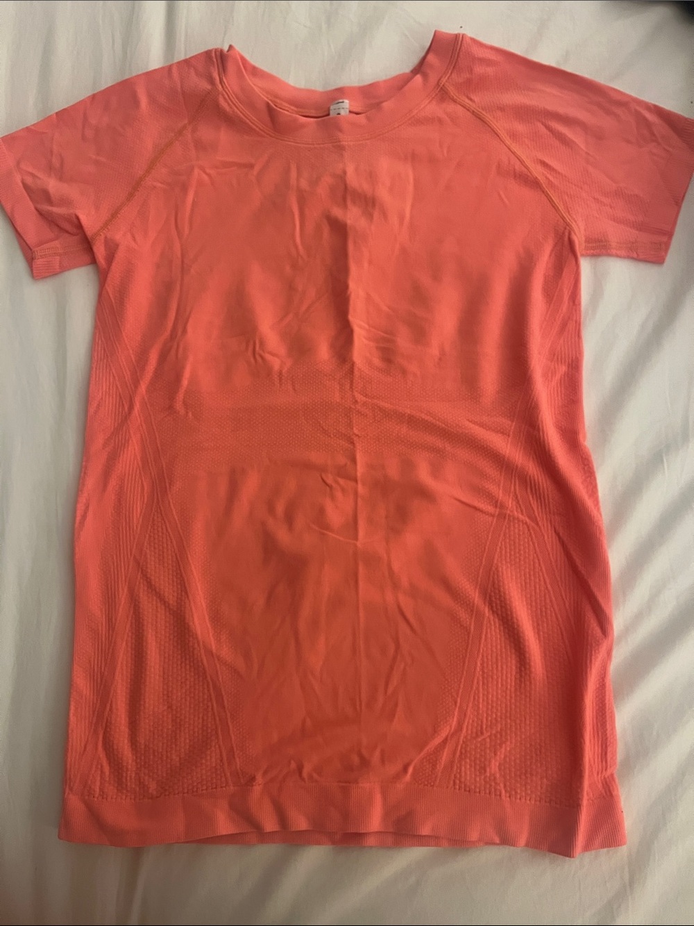 Athleta Coral Orange Short Sleeve Momentum Tee